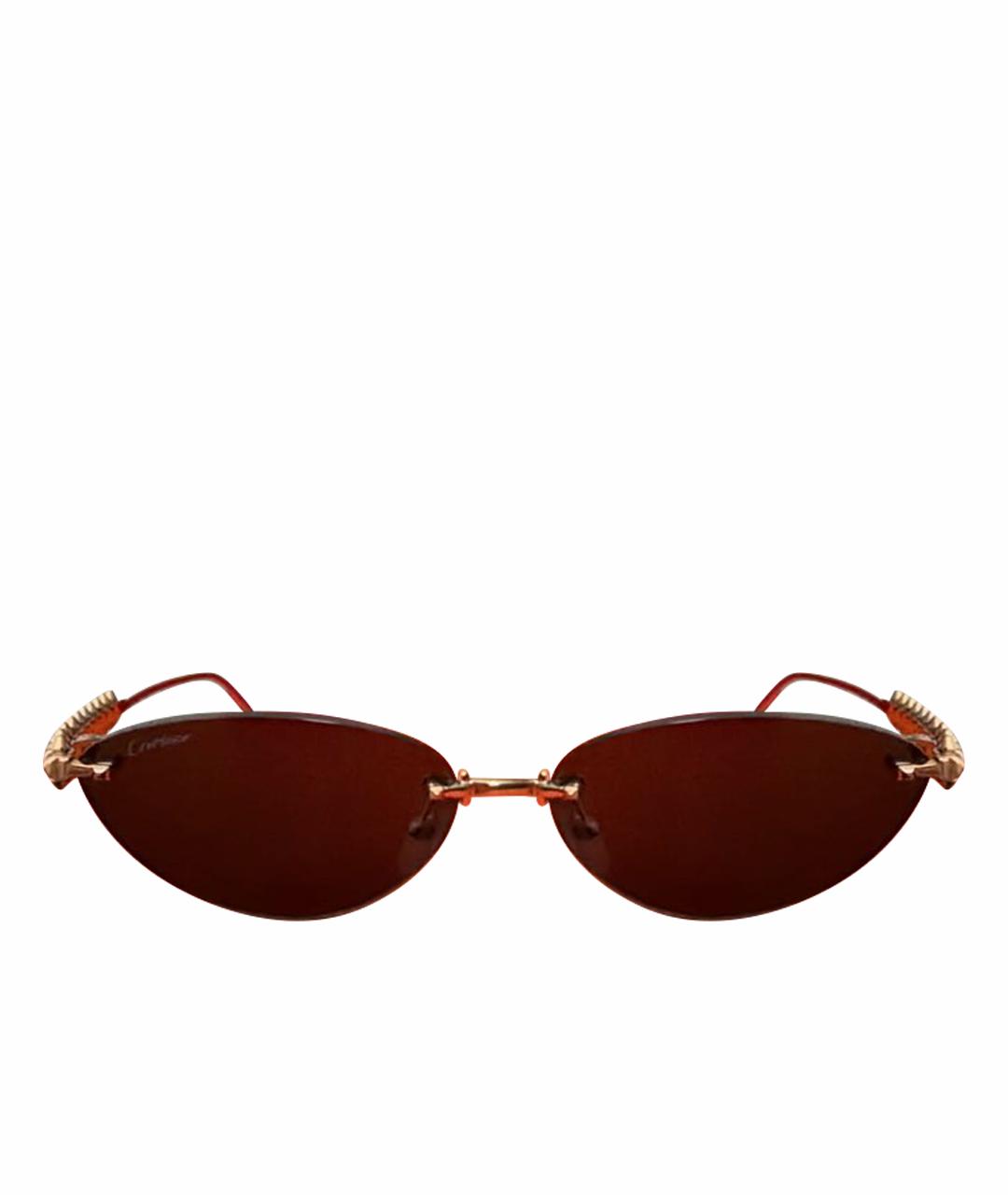 CARTIER Золотые металлические солнцезащитные очки, фото 1
