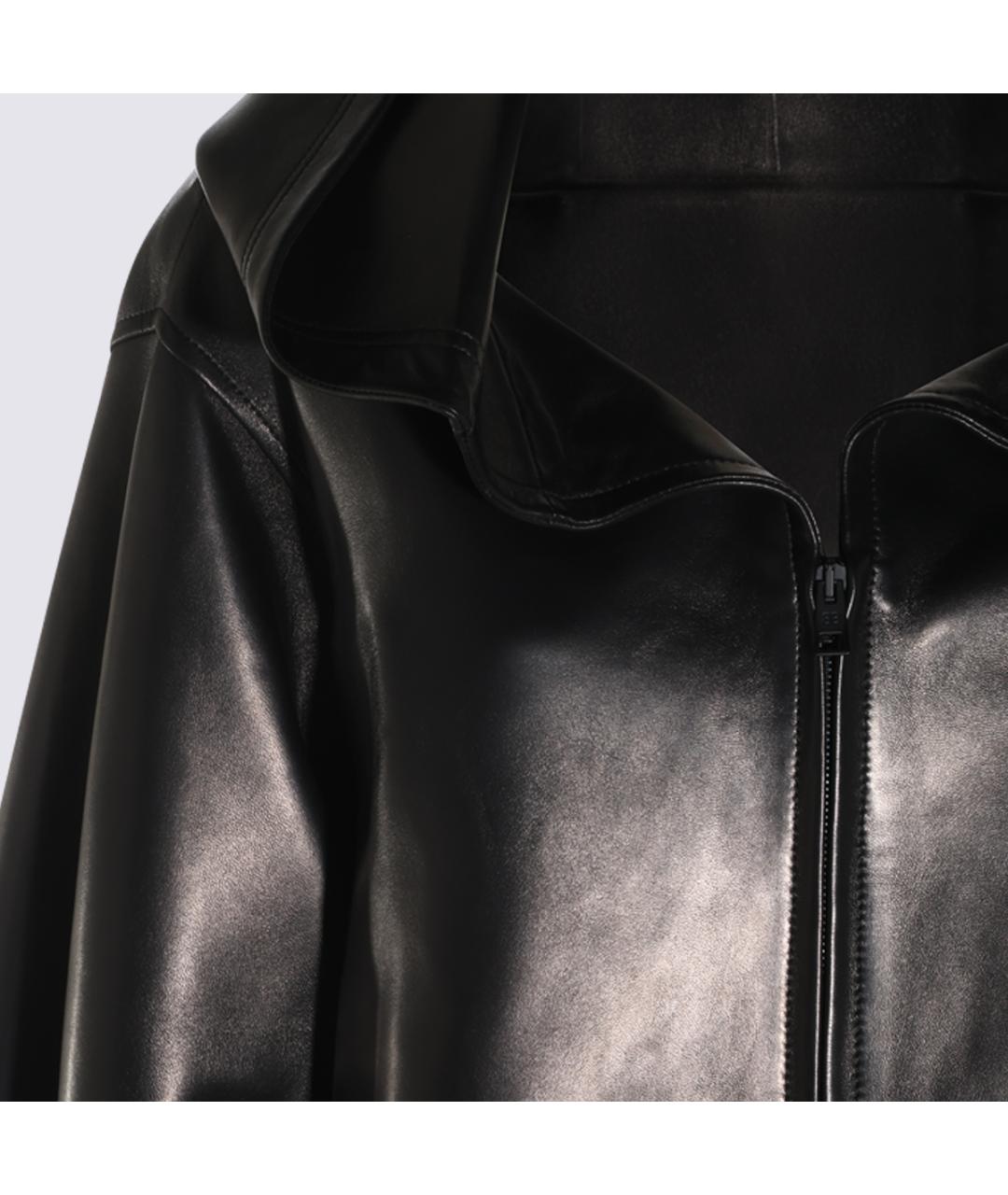 BALENCIAGA Черная кожаная куртка, фото 8