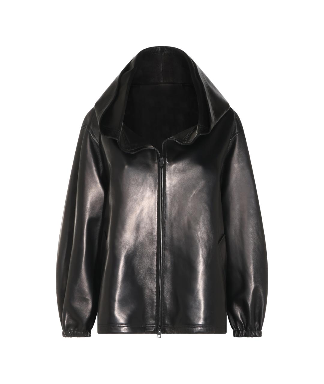 BALENCIAGA Черная кожаная куртка, фото 1