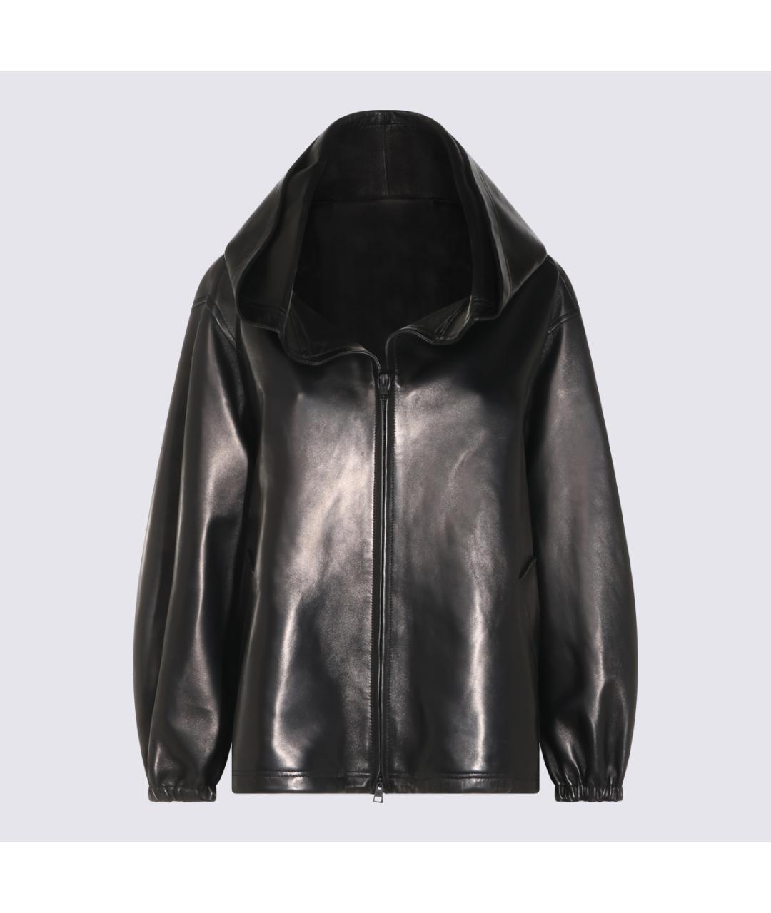 BALENCIAGA Черная кожаная куртка, фото 2