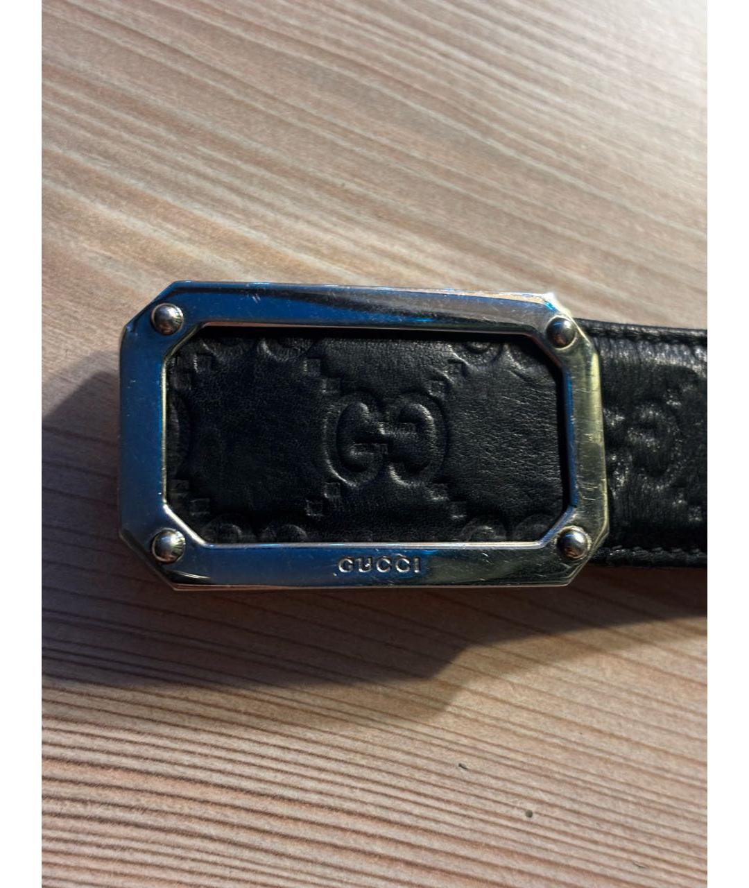 GUCCI Черный кожаный ремень, фото 2