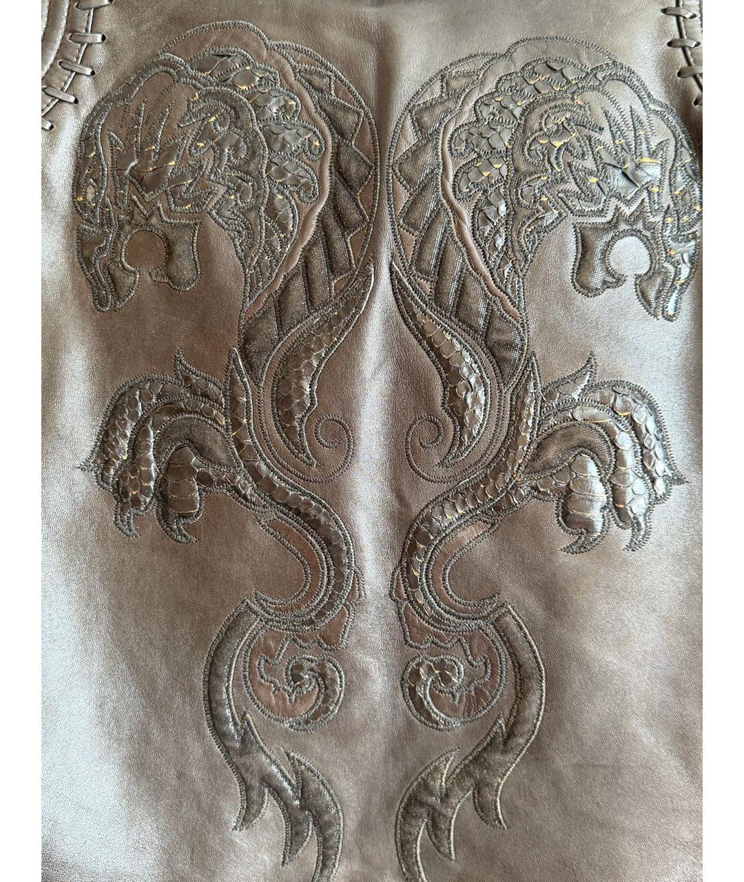 ROBERTO CAVALLI Черная кожаная куртка, фото 4