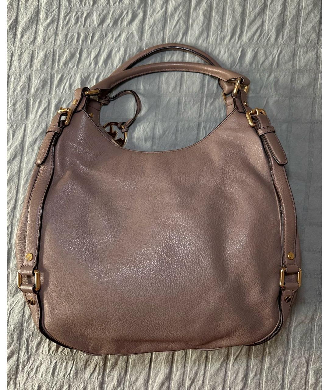 MICHAEL KORS Бежевая кожаная сумка с короткими ручками, фото 3