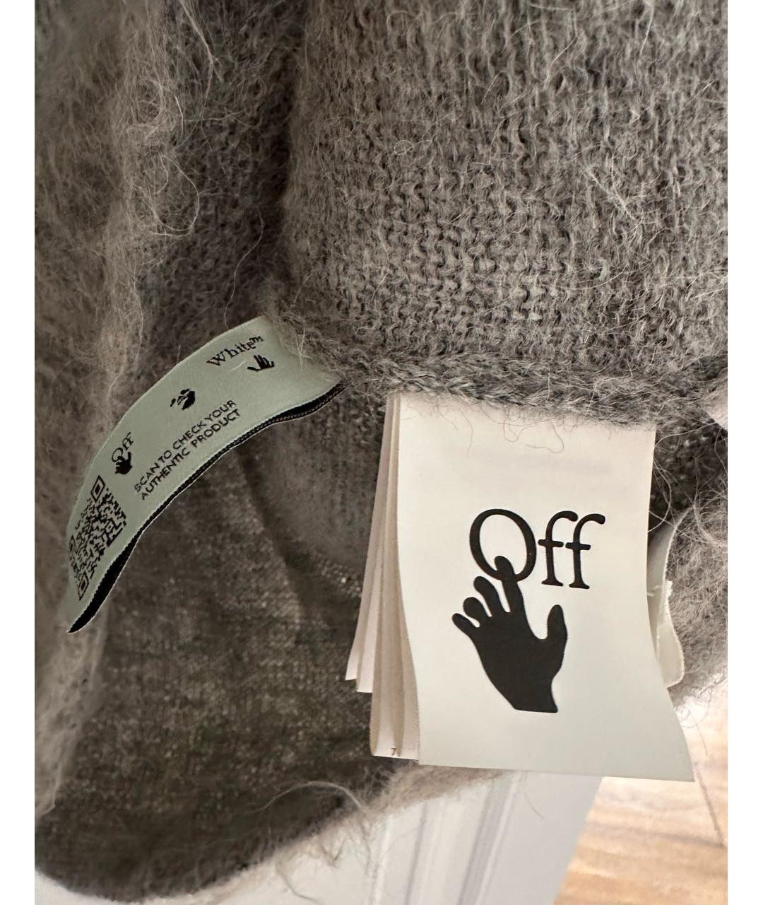 OFF-WHITE Антрацитовое шерстяное повседневное платье, фото 5
