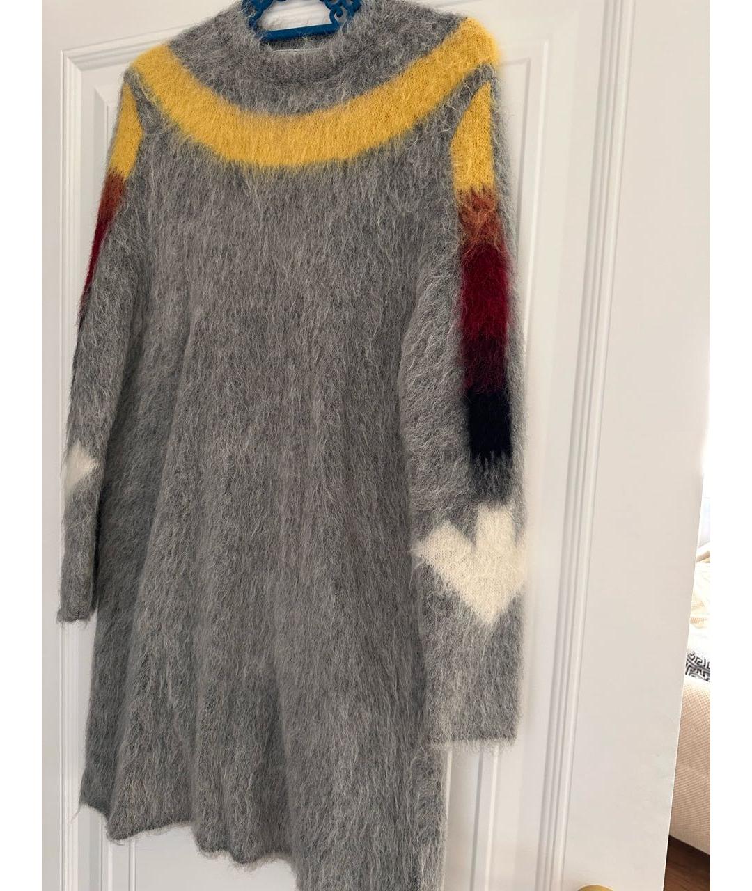 OFF-WHITE Антрацитовое шерстяное повседневное платье, фото 4