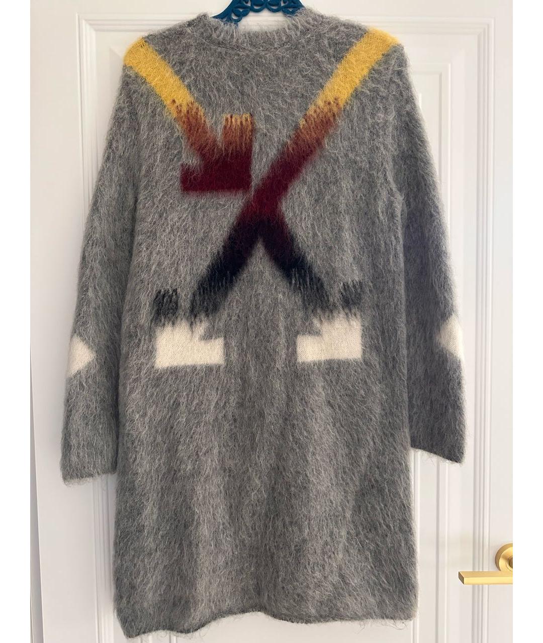OFF-WHITE Антрацитовое шерстяное повседневное платье, фото 2