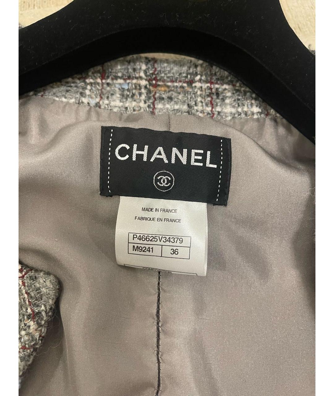 CHANEL Серое шерстяное пальто, фото 3