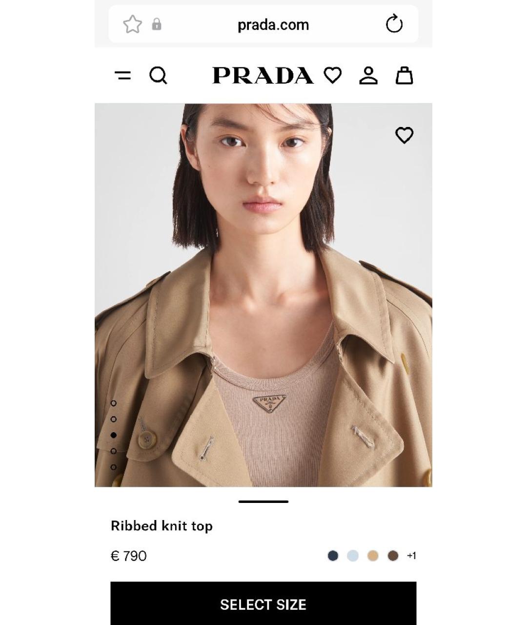 PRADA Бежевая хлопковая майка, фото 4