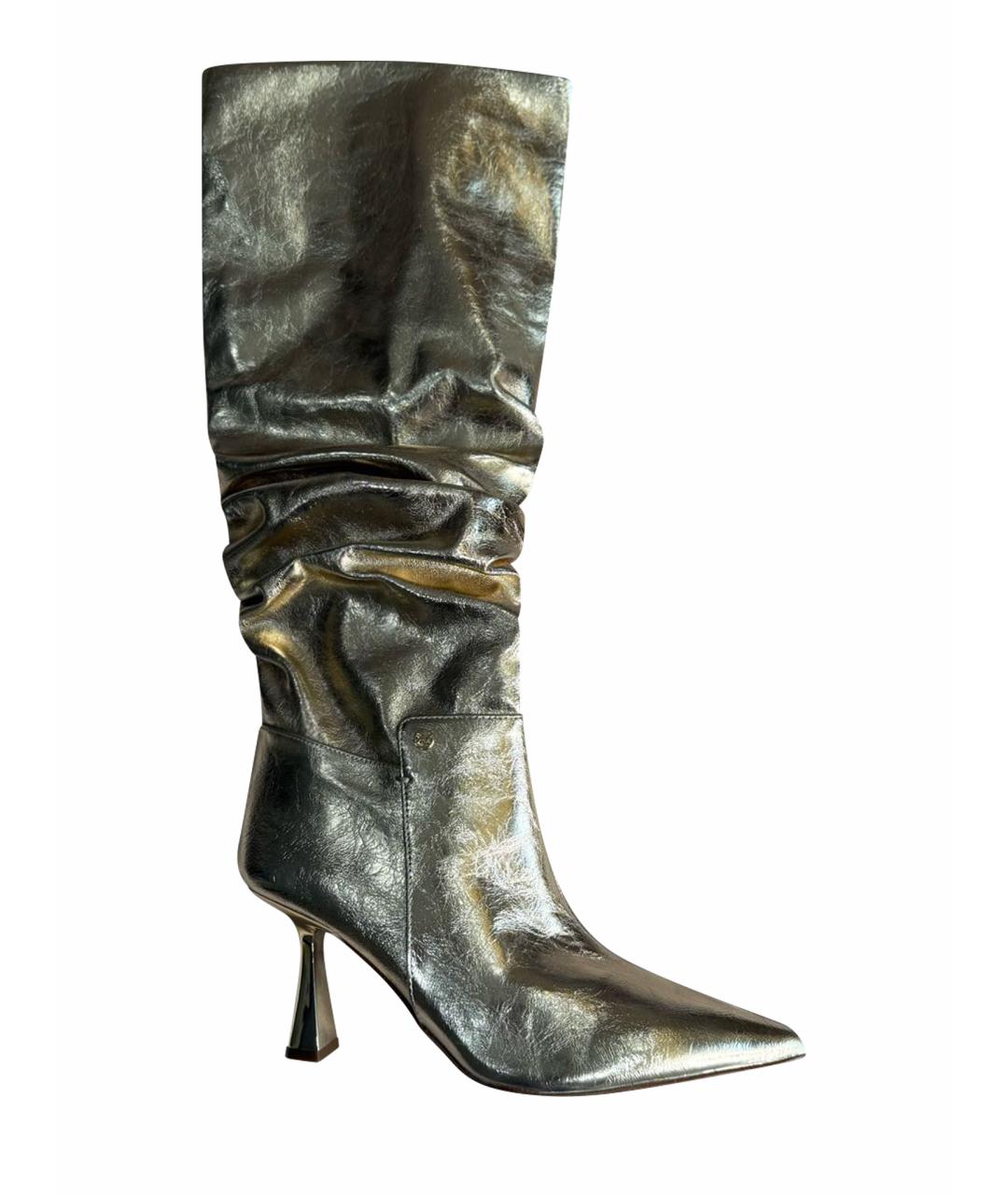 MICHAEL MICHAEL KORS Золотые кожаные сапоги, фото 1