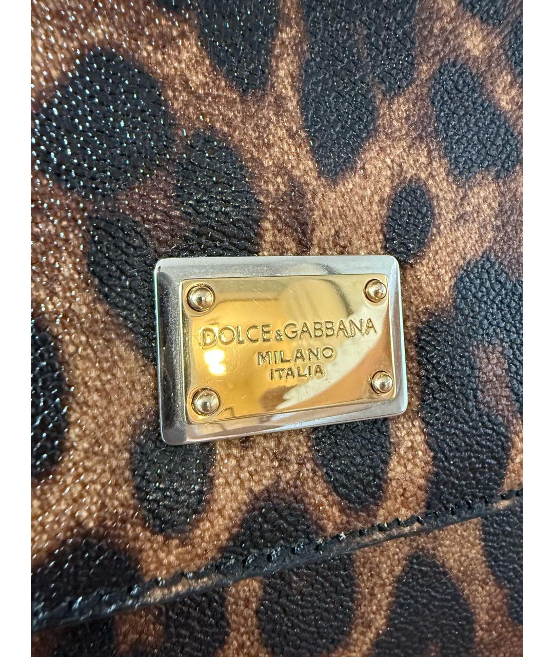 DOLCE&GABBANA Коричневая кожаная сумка тоут, фото 5