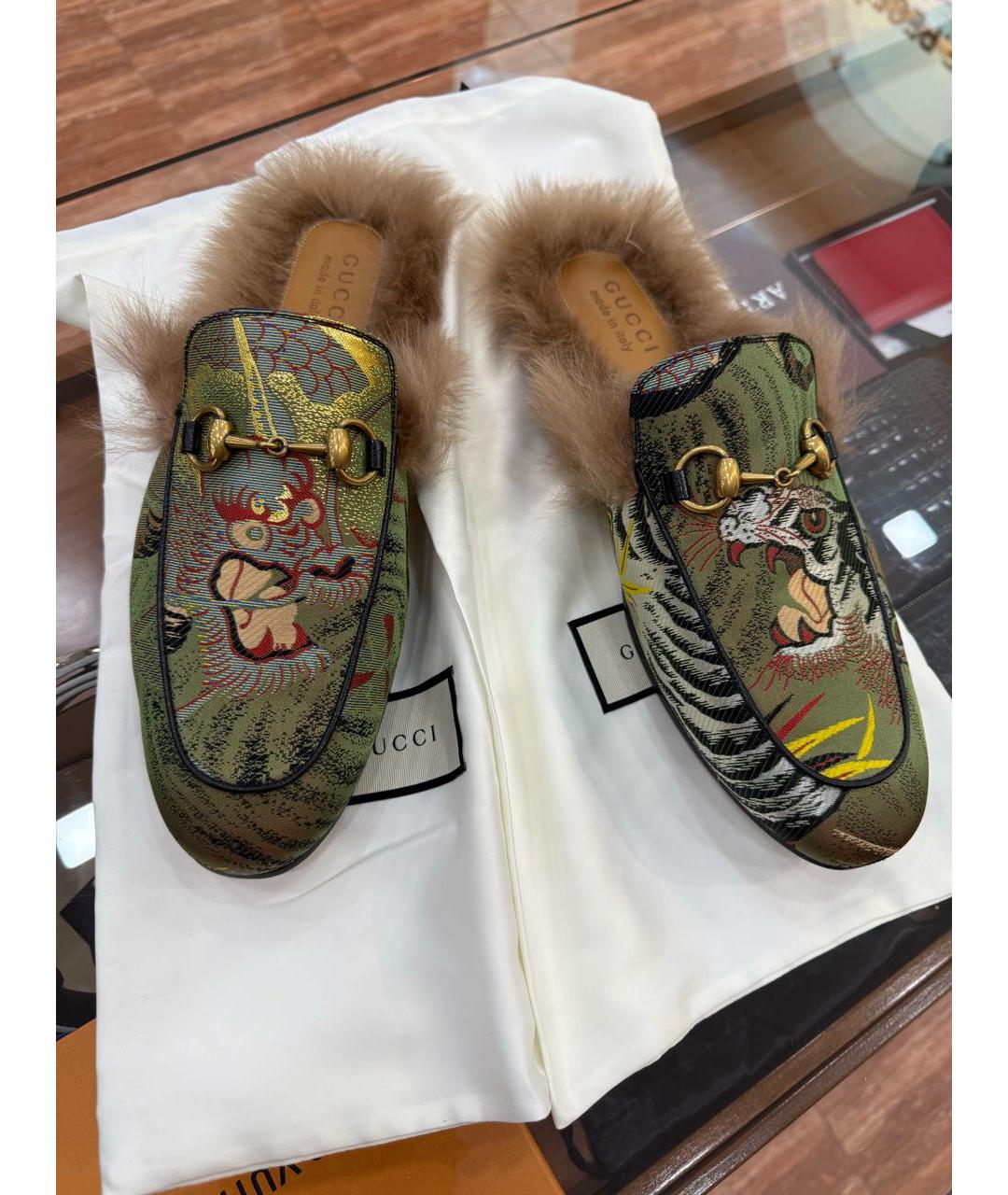 GUCCI Зеленые лоферы, фото 5