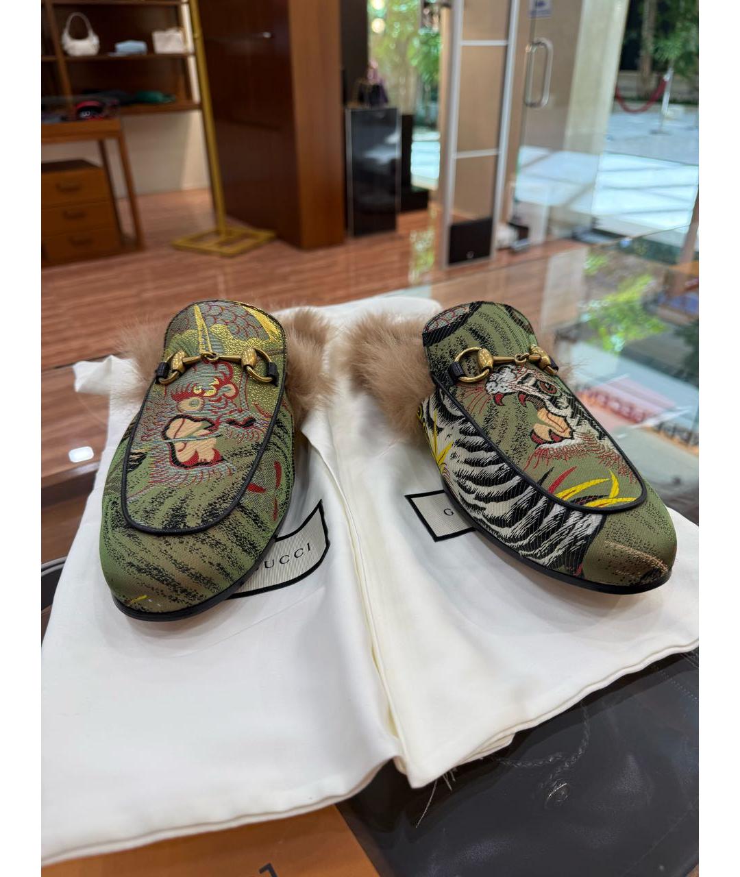 GUCCI Зеленые лоферы, фото 2