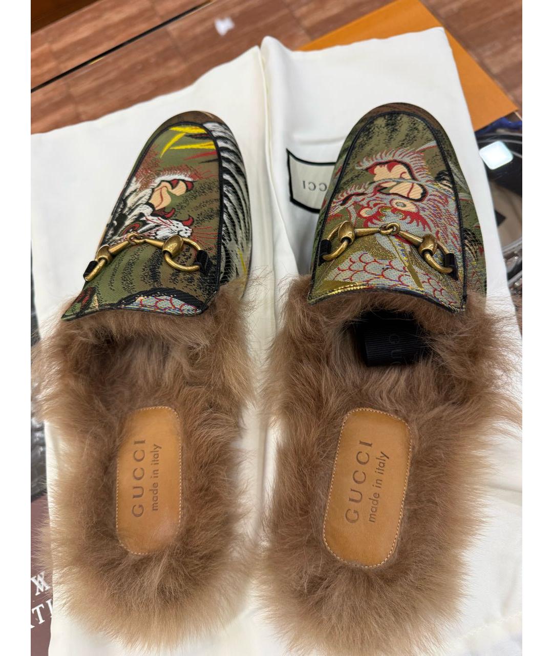 GUCCI Зеленые лоферы, фото 3