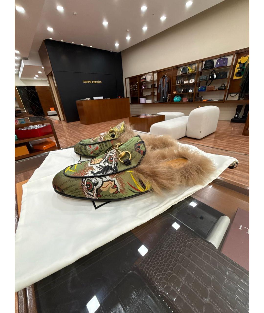 GUCCI Зеленые лоферы, фото 7