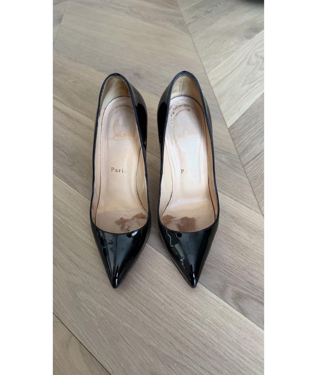CHRISTIAN LOUBOUTIN Черные кожаные туфли, фото 2