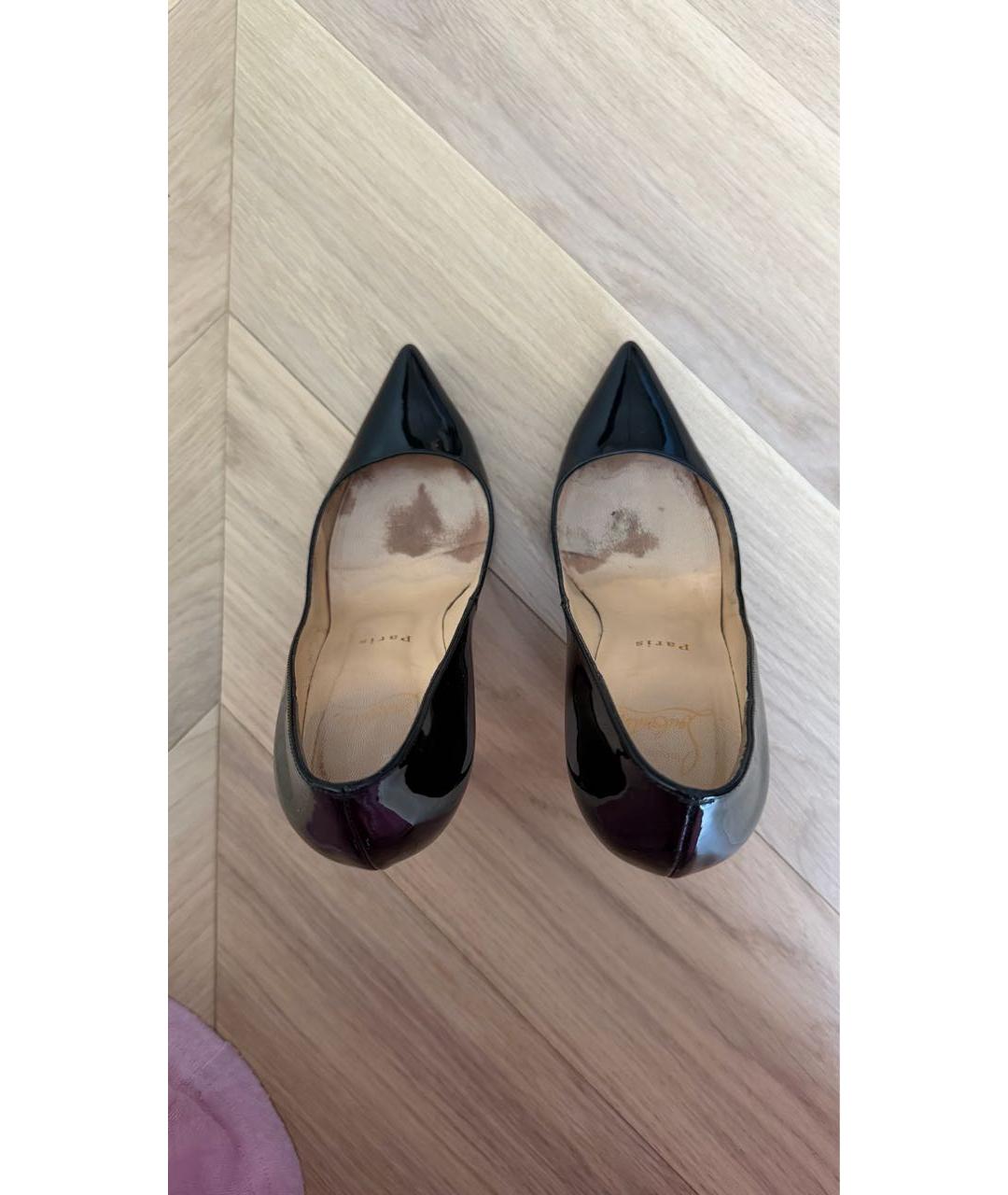 CHRISTIAN LOUBOUTIN Черные кожаные туфли, фото 3