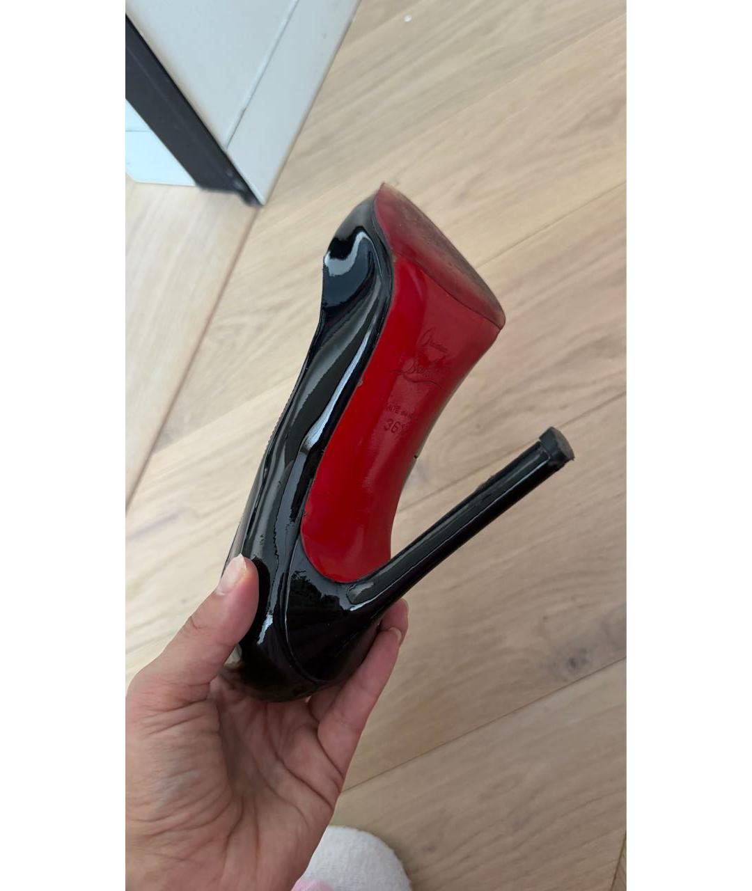 CHRISTIAN LOUBOUTIN Черные кожаные туфли, фото 6