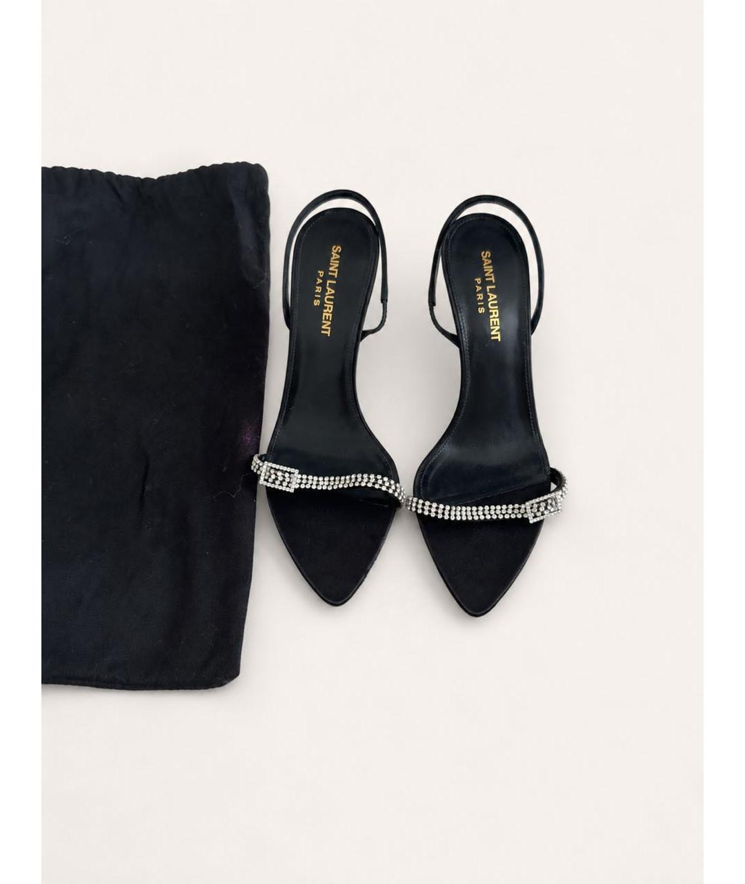 SAINT LAURENT Черные босоножки, фото 2