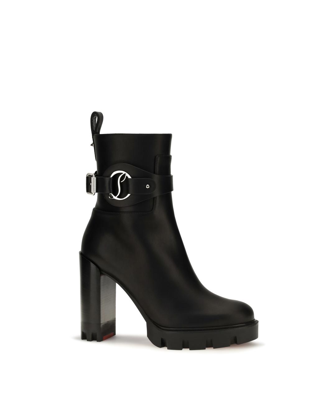 CHRISTIAN LOUBOUTIN Черные кожаные ботильоны, фото 2
