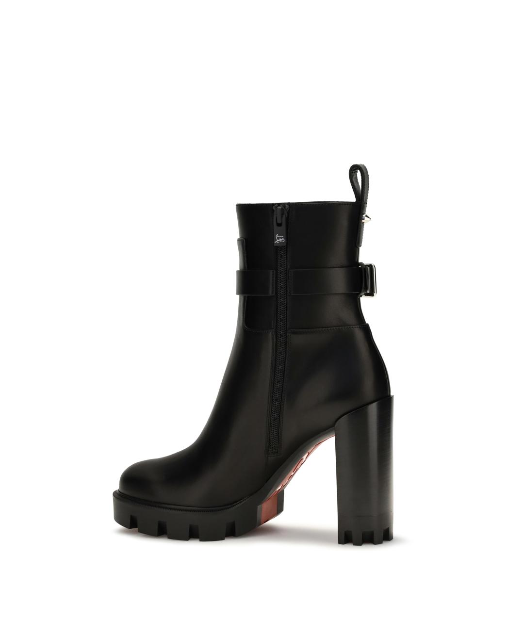 CHRISTIAN LOUBOUTIN Черные кожаные ботильоны, фото 3