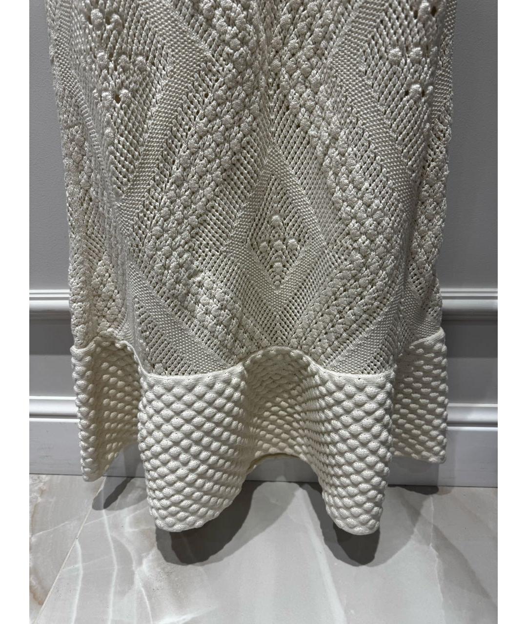 JIL SANDER Белое хлопковое коктейльное платье, фото 6