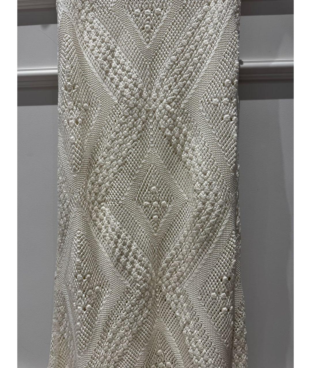 JIL SANDER Белое хлопковое коктейльное платье, фото 5