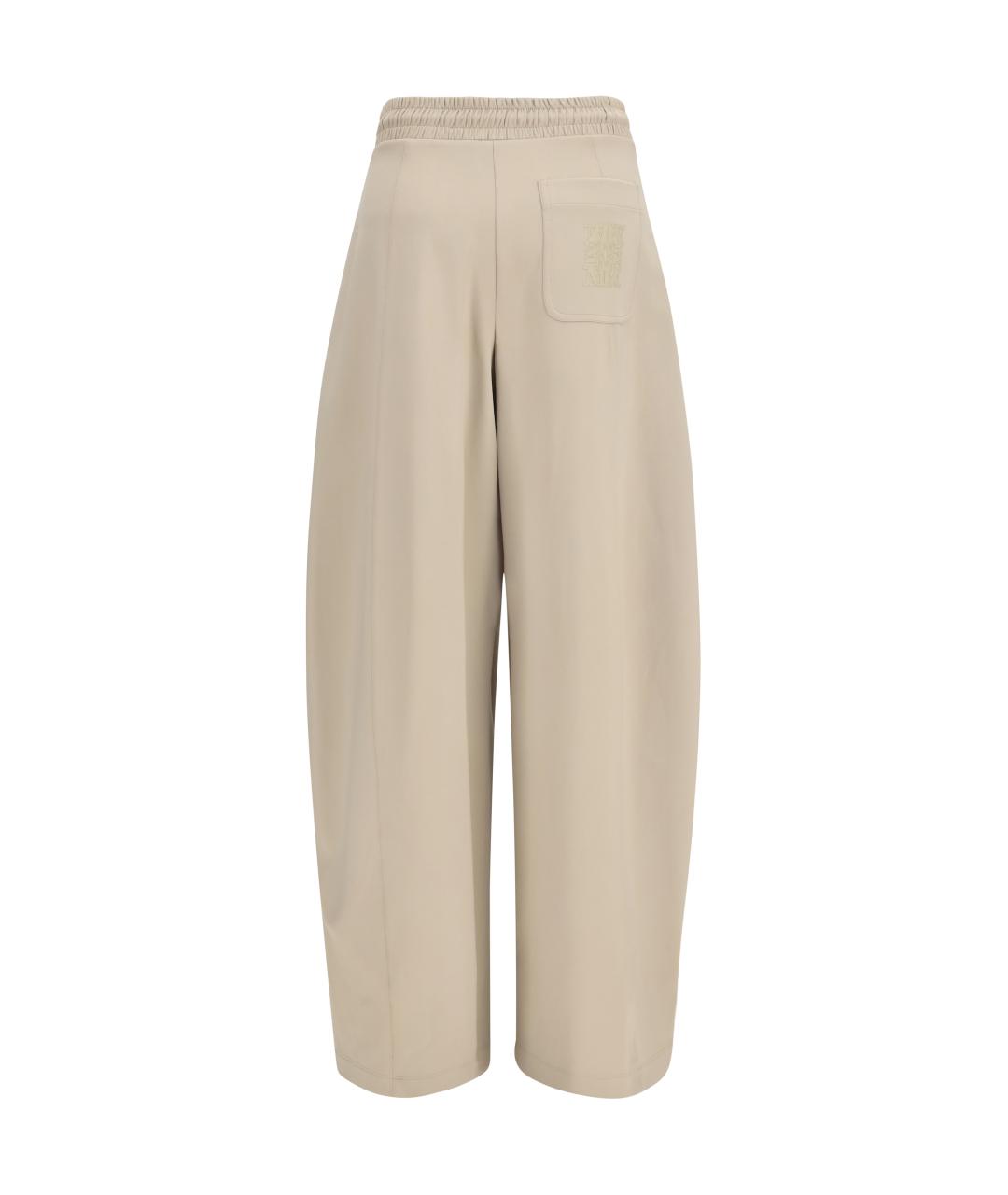 MAX MARA Бежевые синтетические брюки широкие, фото 2