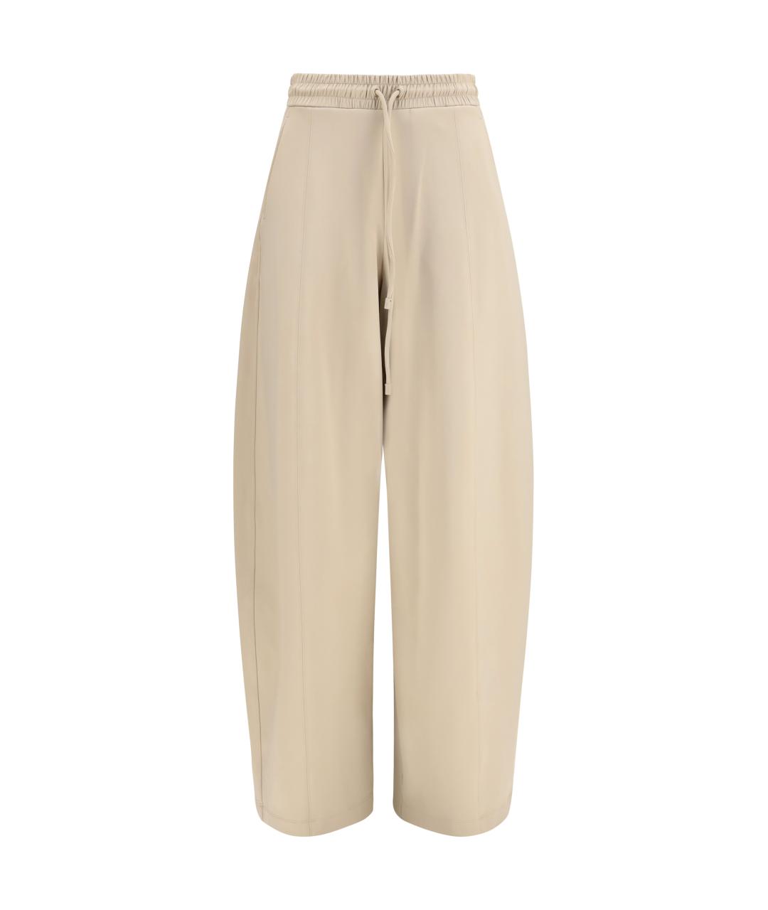 MAX MARA Бежевые синтетические брюки широкие, фото 1