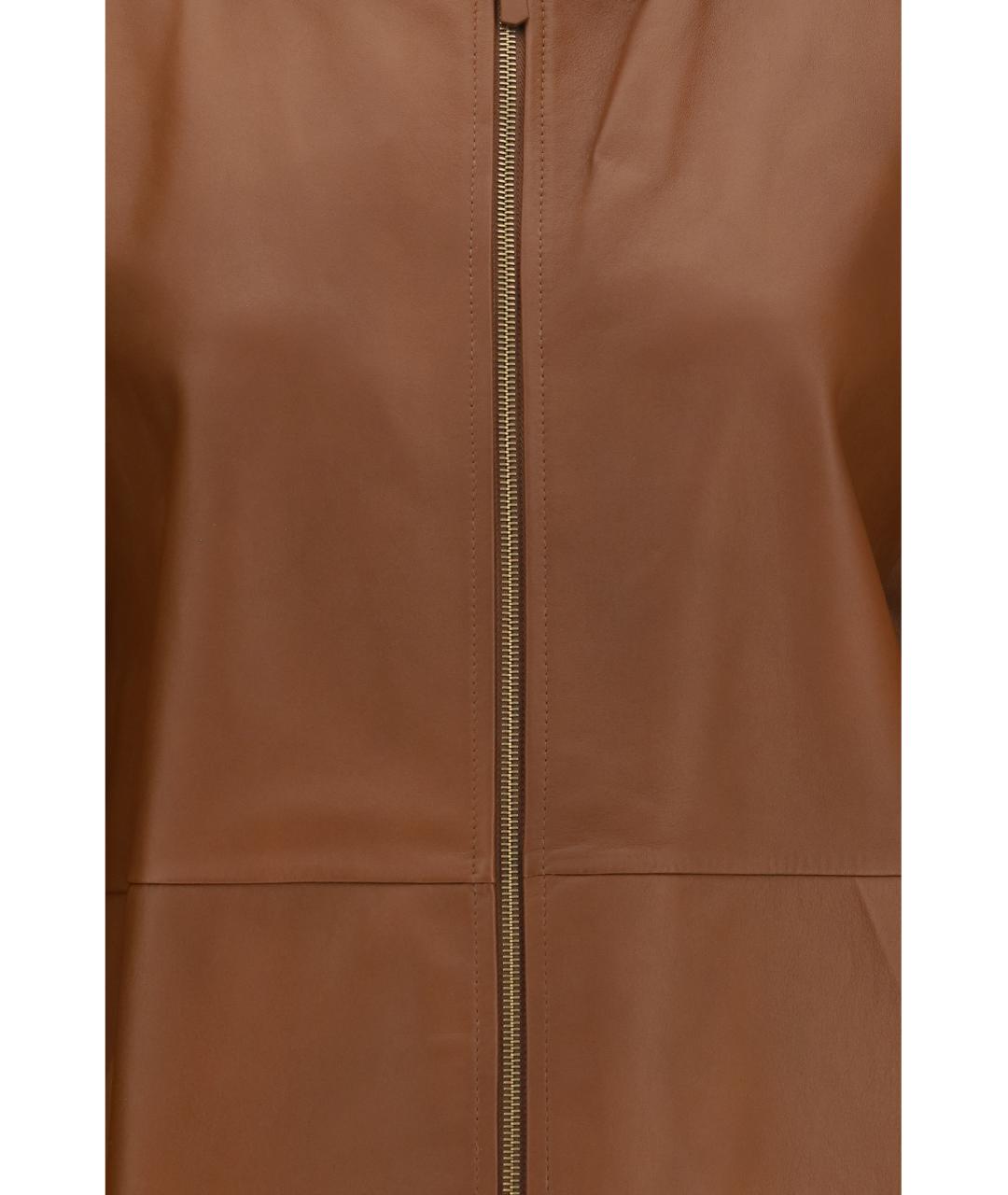 MAX MARA Коричневая кожаная куртка, фото 3
