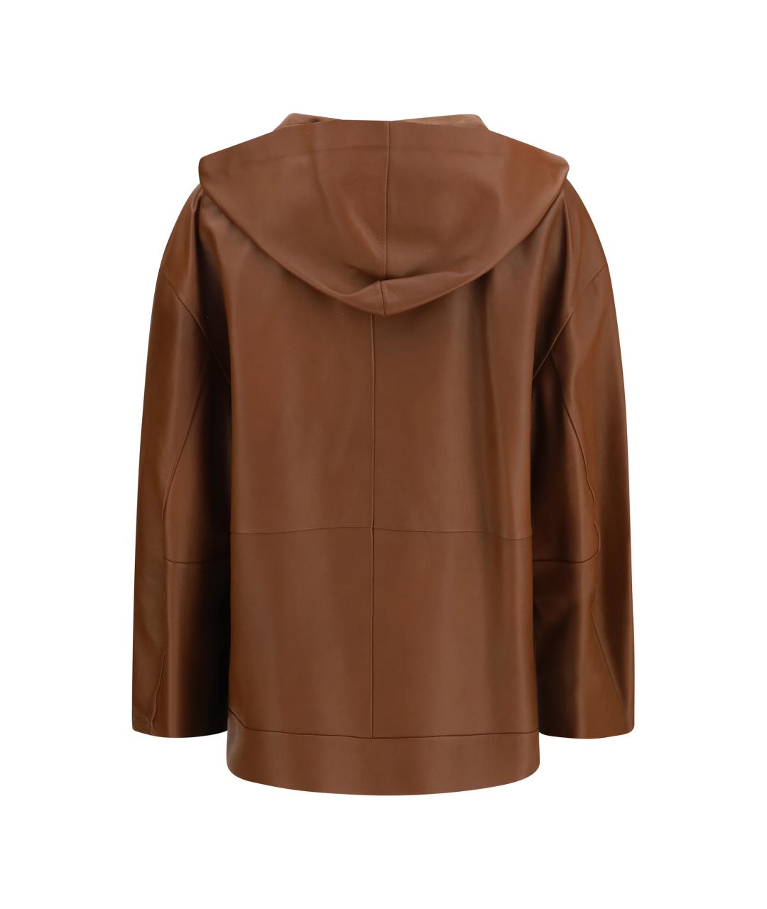 MAX MARA Коричневая кожаная куртка, фото 2