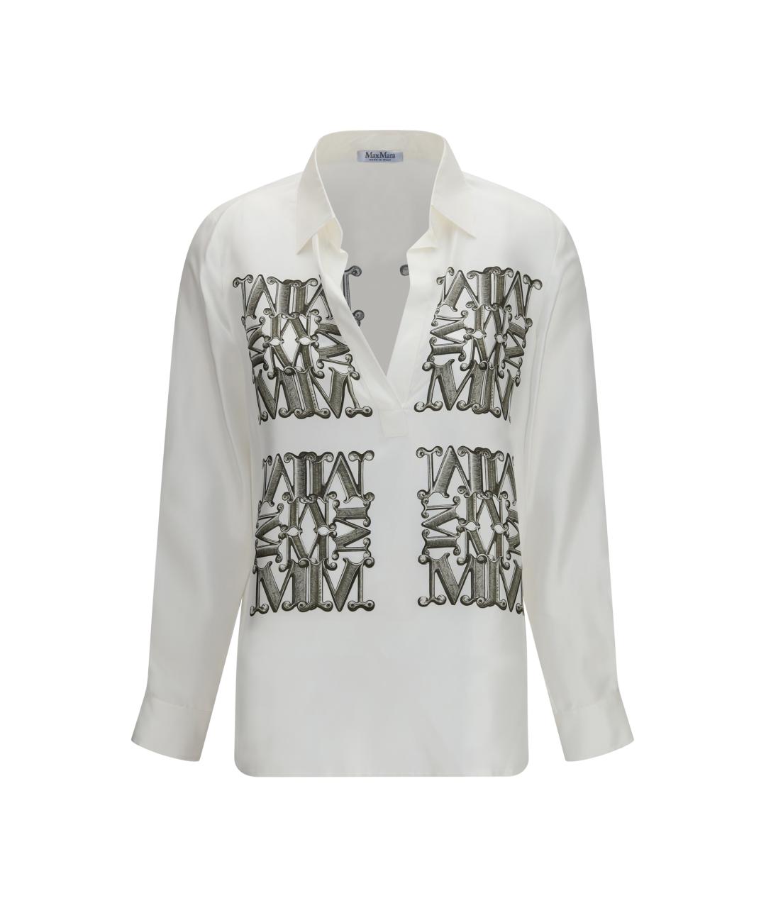 MAX MARA Белая шелковая рубашка, фото 1