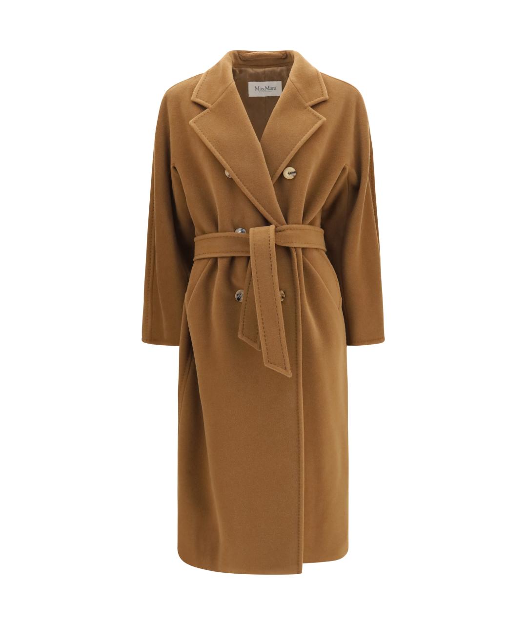 MAX MARA Коричневое шерстяное пальто, фото 1