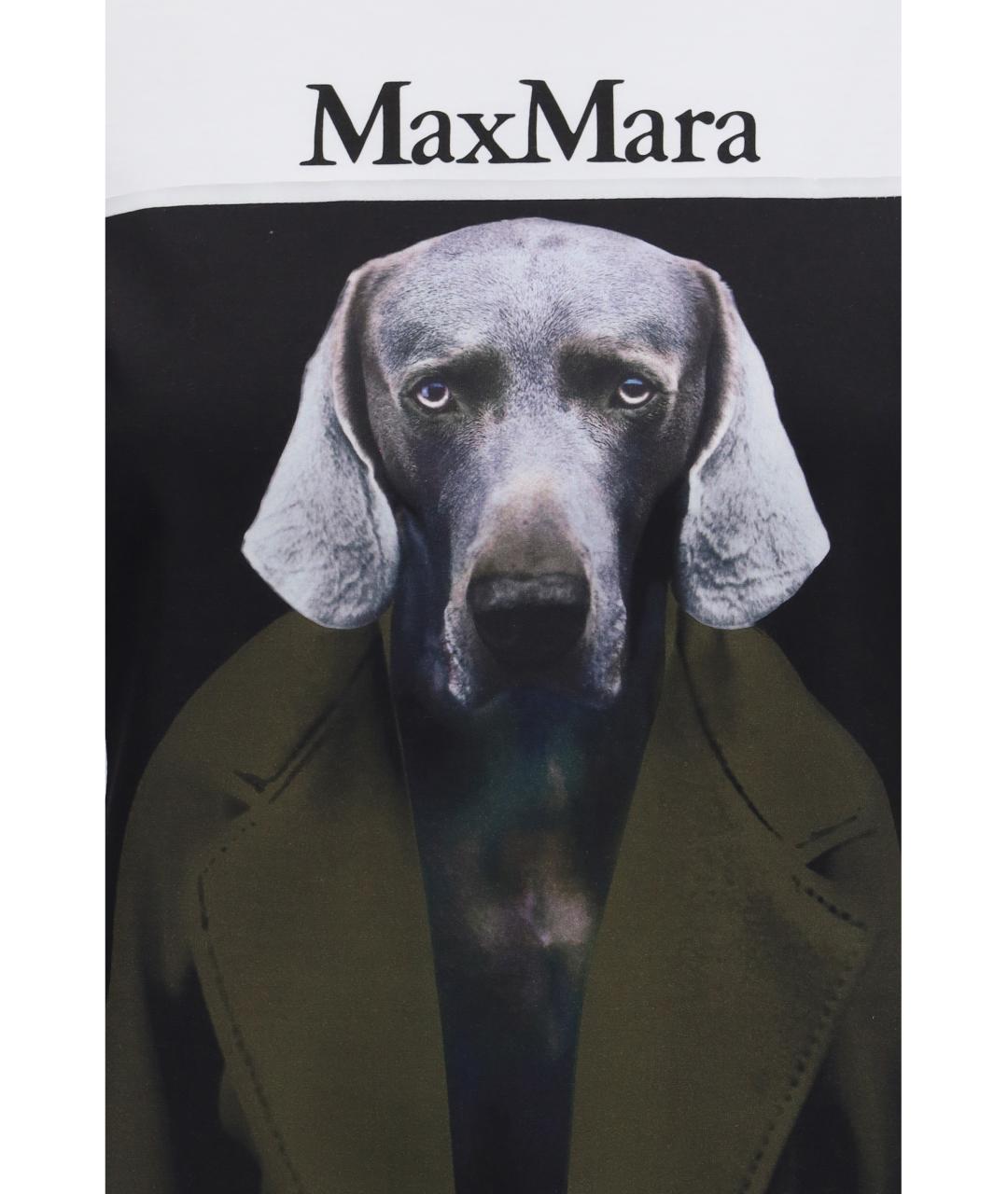 MAX MARA Белая хлопковая футболка, фото 3