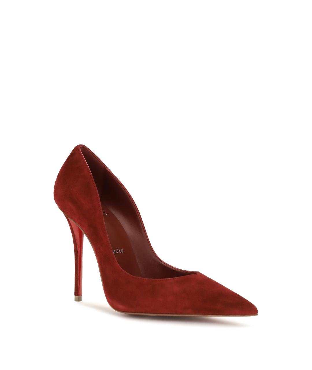 CHRISTIAN LOUBOUTIN Красные текстильные туфли, фото 2