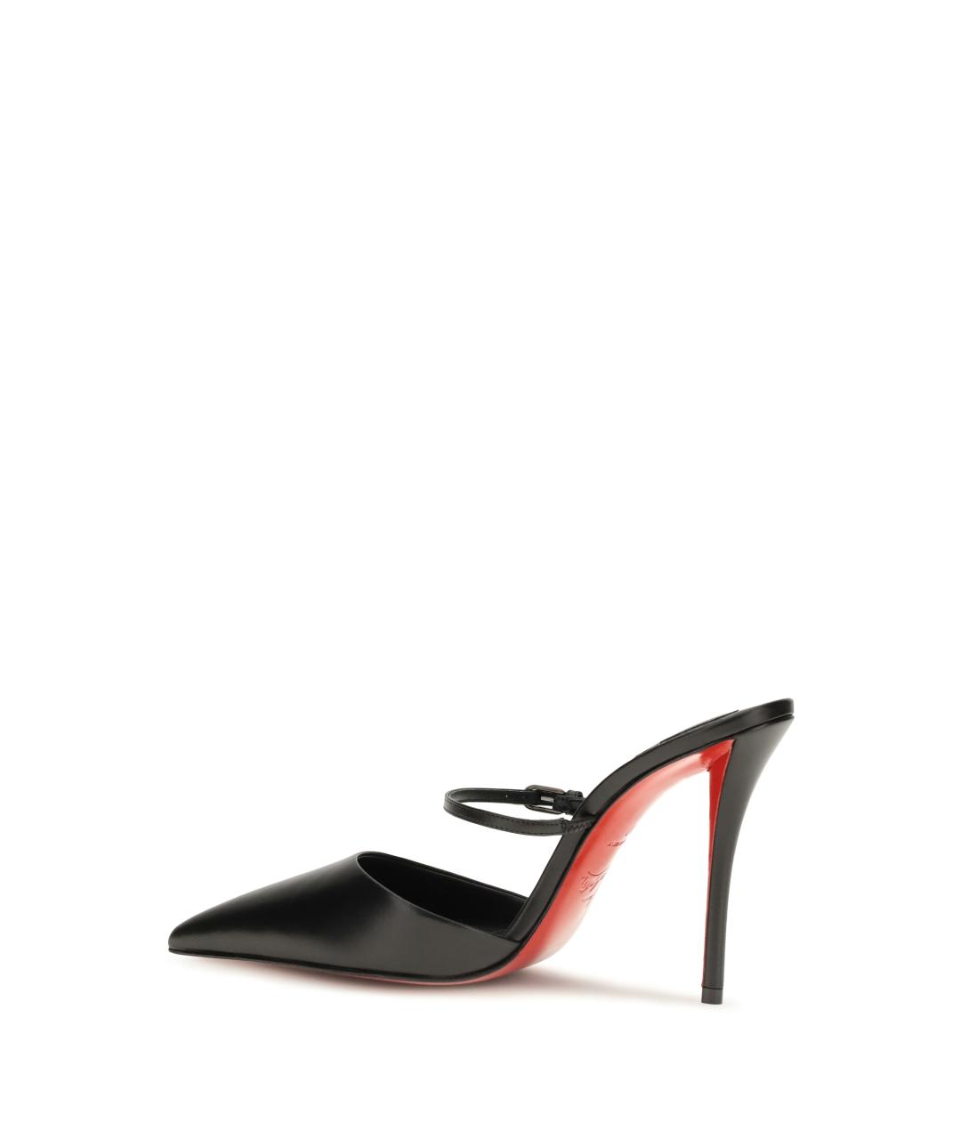 CHRISTIAN LOUBOUTIN Черные кожаные мюли, фото 3