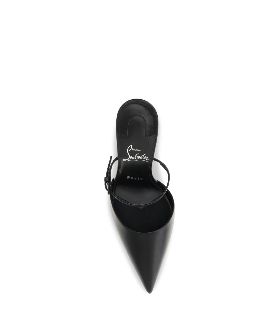 CHRISTIAN LOUBOUTIN Черные кожаные мюли, фото 4