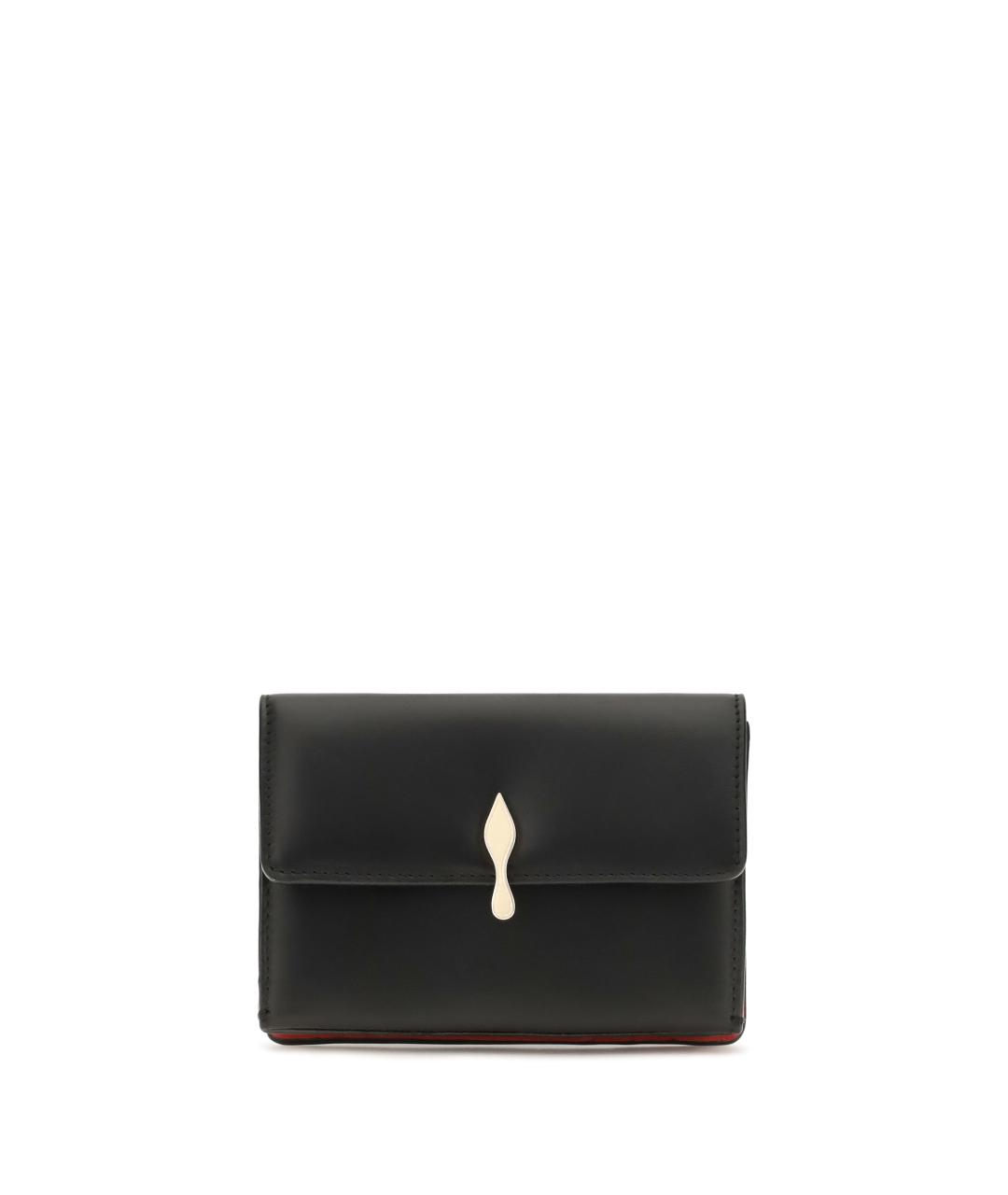 CHRISTIAN LOUBOUTIN Черный кожаный кошелек, фото 1