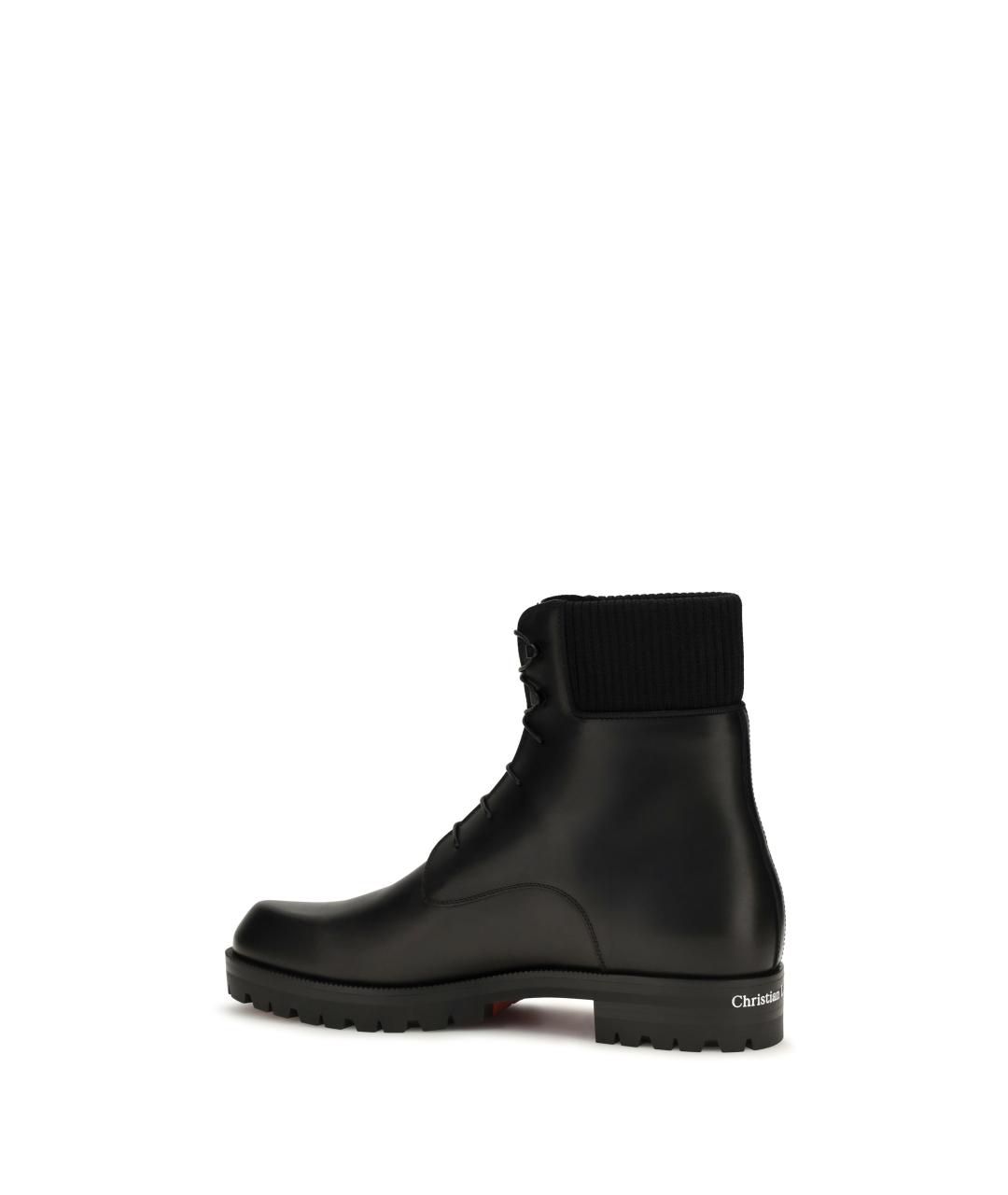 CHRISTIAN LOUBOUTIN Черные кожаные высокие ботинки, фото 3