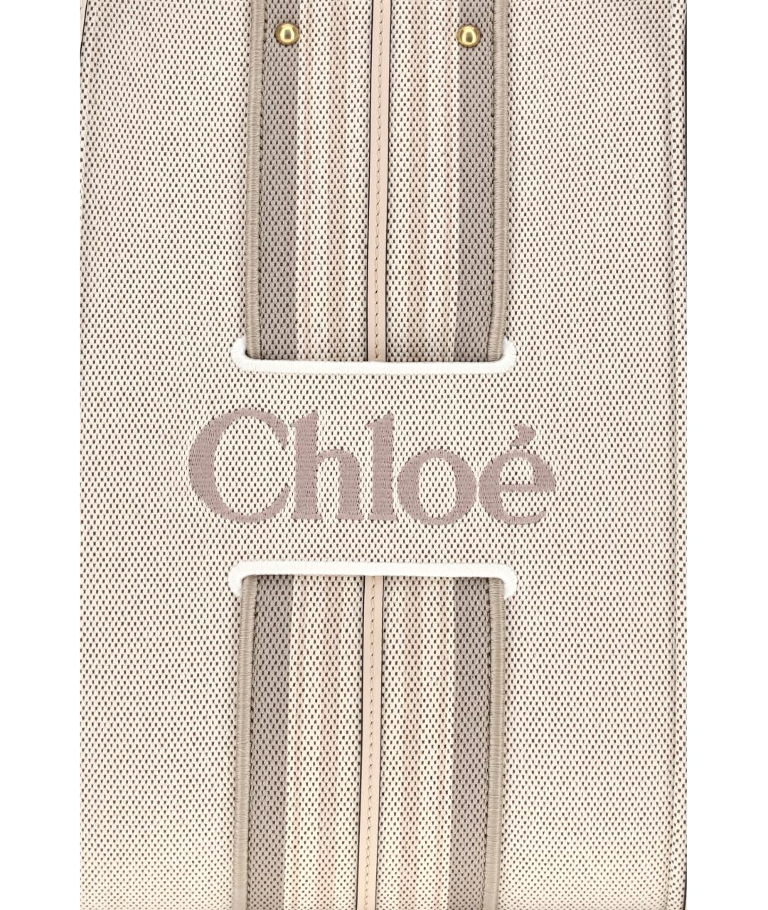 CHLOE Бежевая сумка тоут из канвы, фото 4