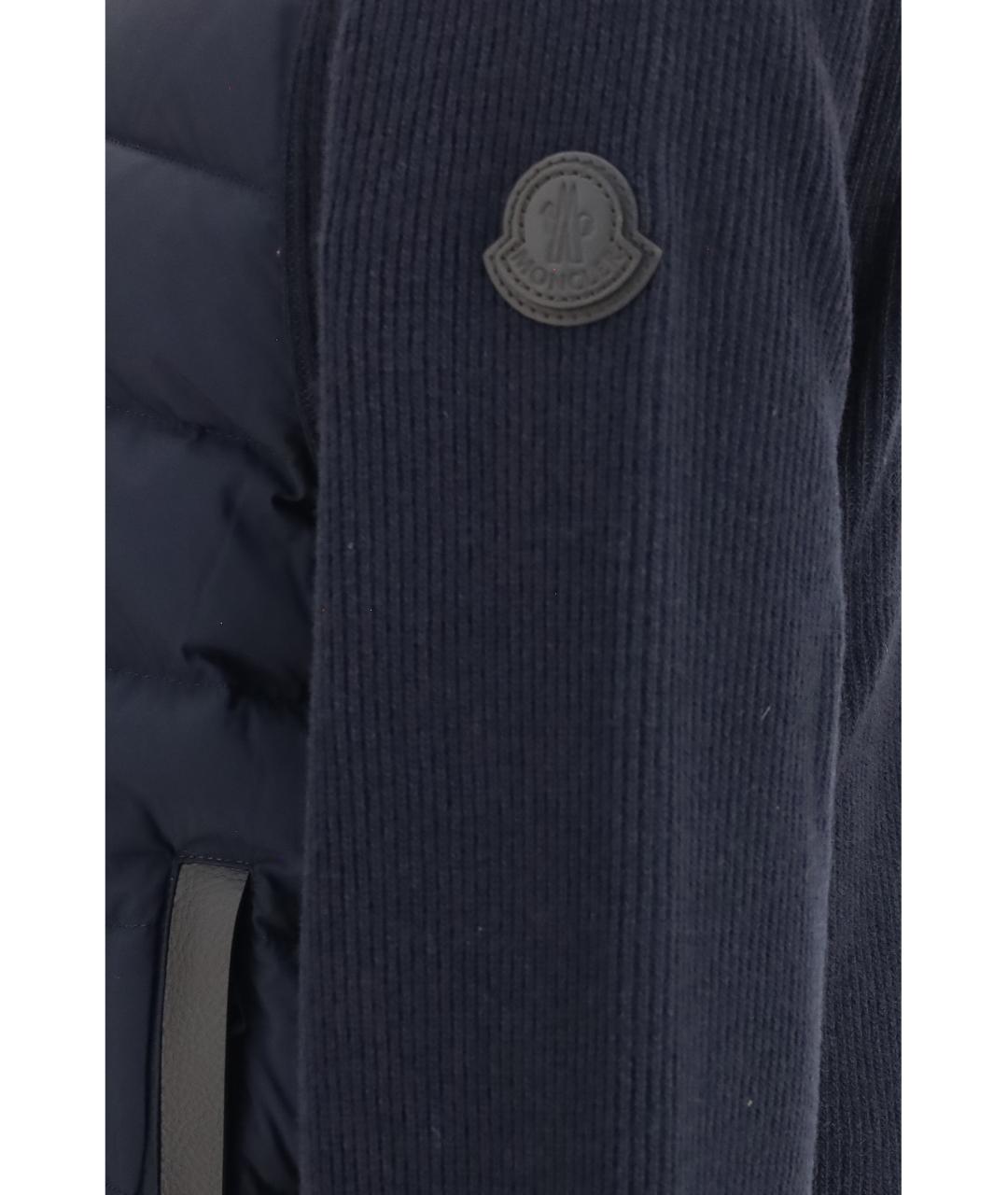 MONCLER Синий шерстяной кардиган, фото 3