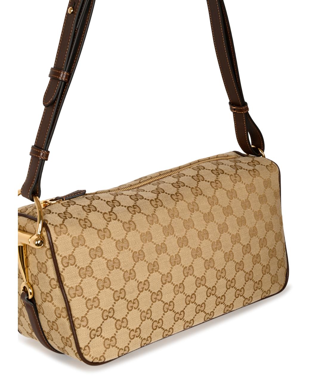 GUCCI Бежевая сумка через плечо из канвы, фото 8