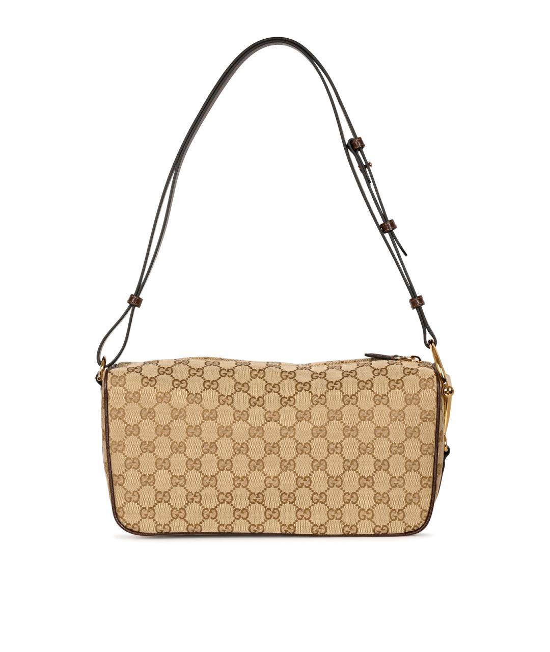 GUCCI Бежевая сумка через плечо из канвы, фото 6