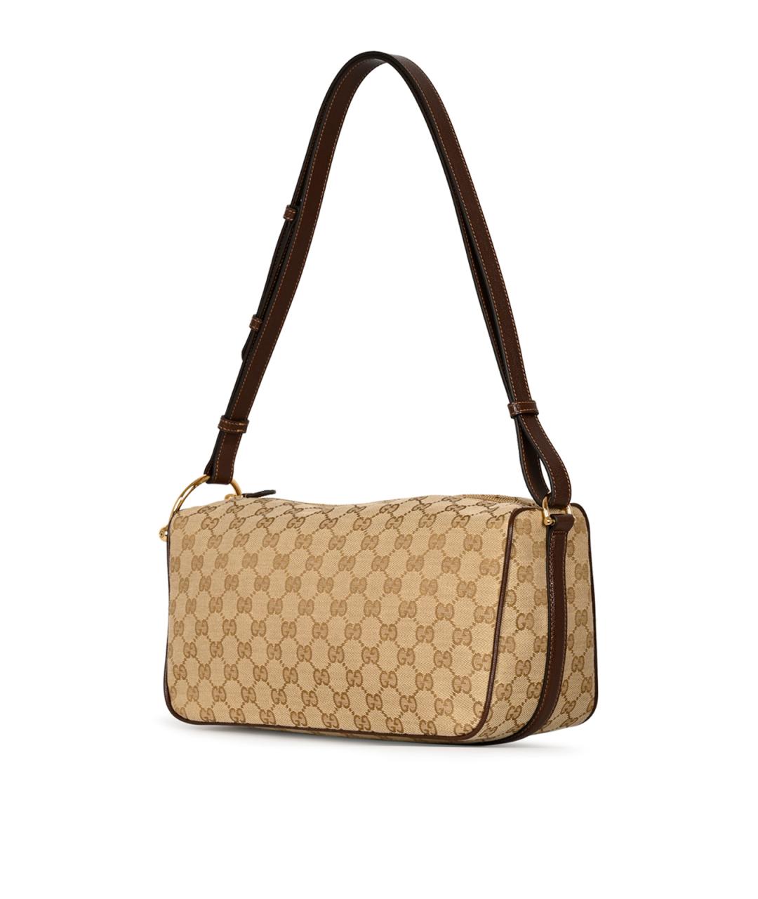 GUCCI Бежевая сумка через плечо из канвы, фото 3