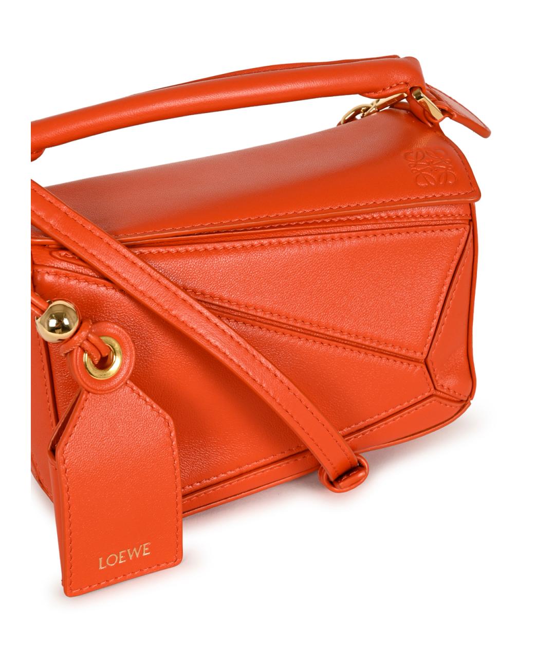 LOEWE Оранжевая кожаная сумка через плечо, фото 7