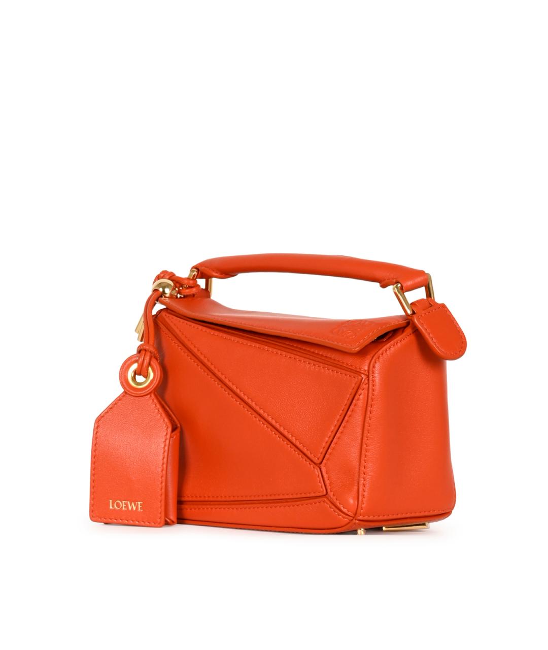 LOEWE Оранжевая кожаная сумка через плечо, фото 4