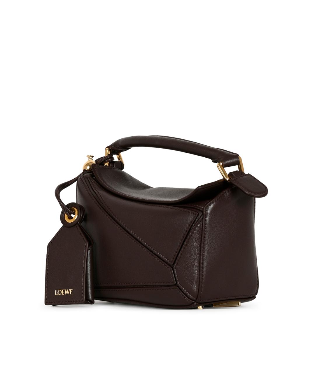 LOEWE Коричневая кожаная сумка через плечо, фото 4