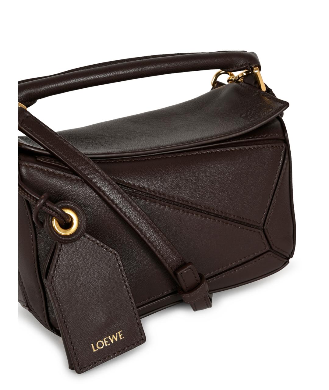 LOEWE Коричневая кожаная сумка через плечо, фото 8