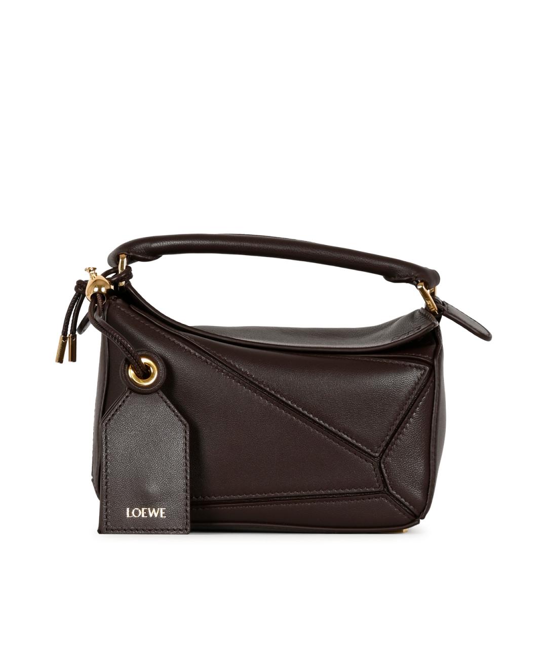 LOEWE Коричневая кожаная сумка через плечо, фото 2