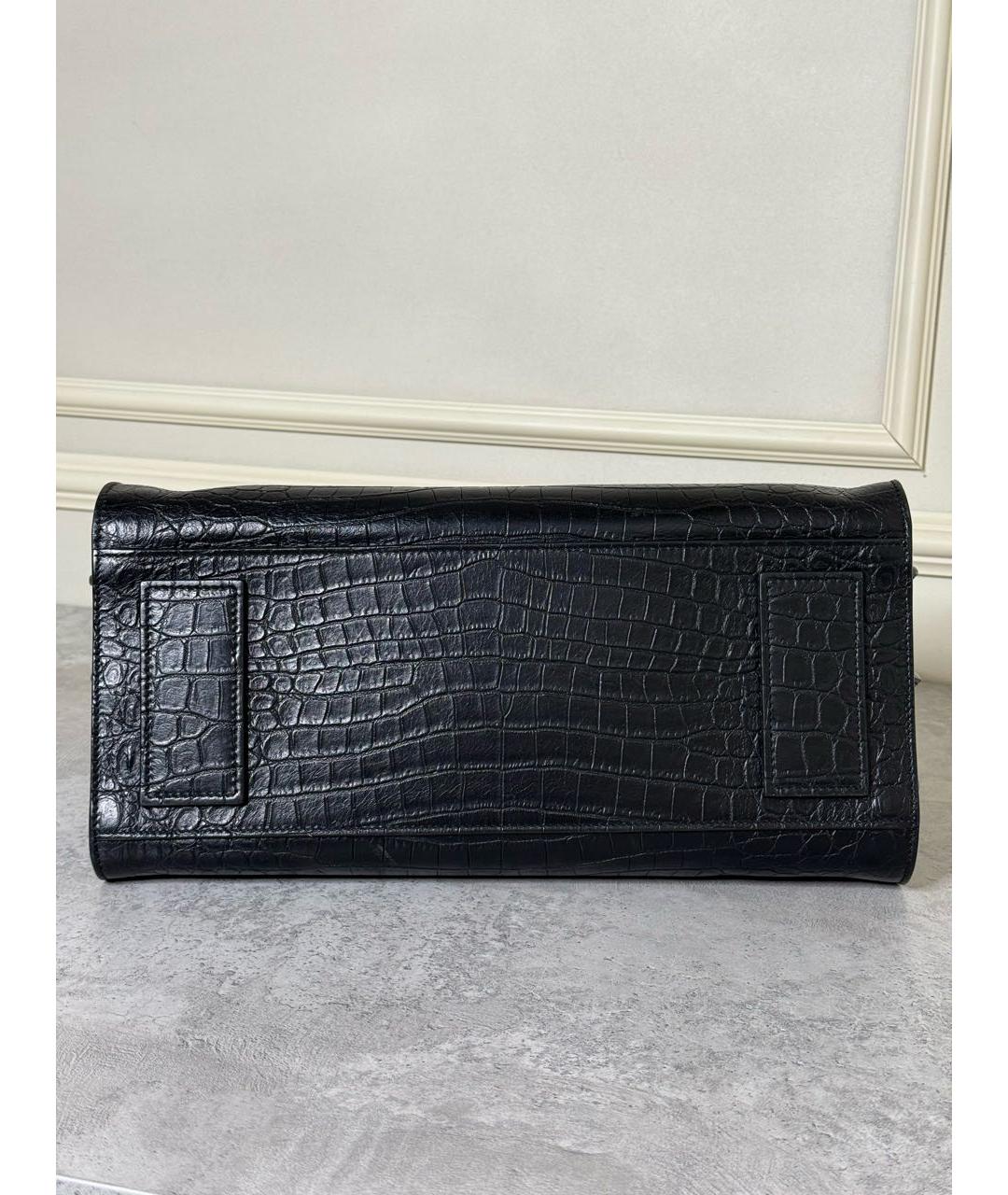 SAINT LAURENT Черная кожаная сумка тоут, фото 7