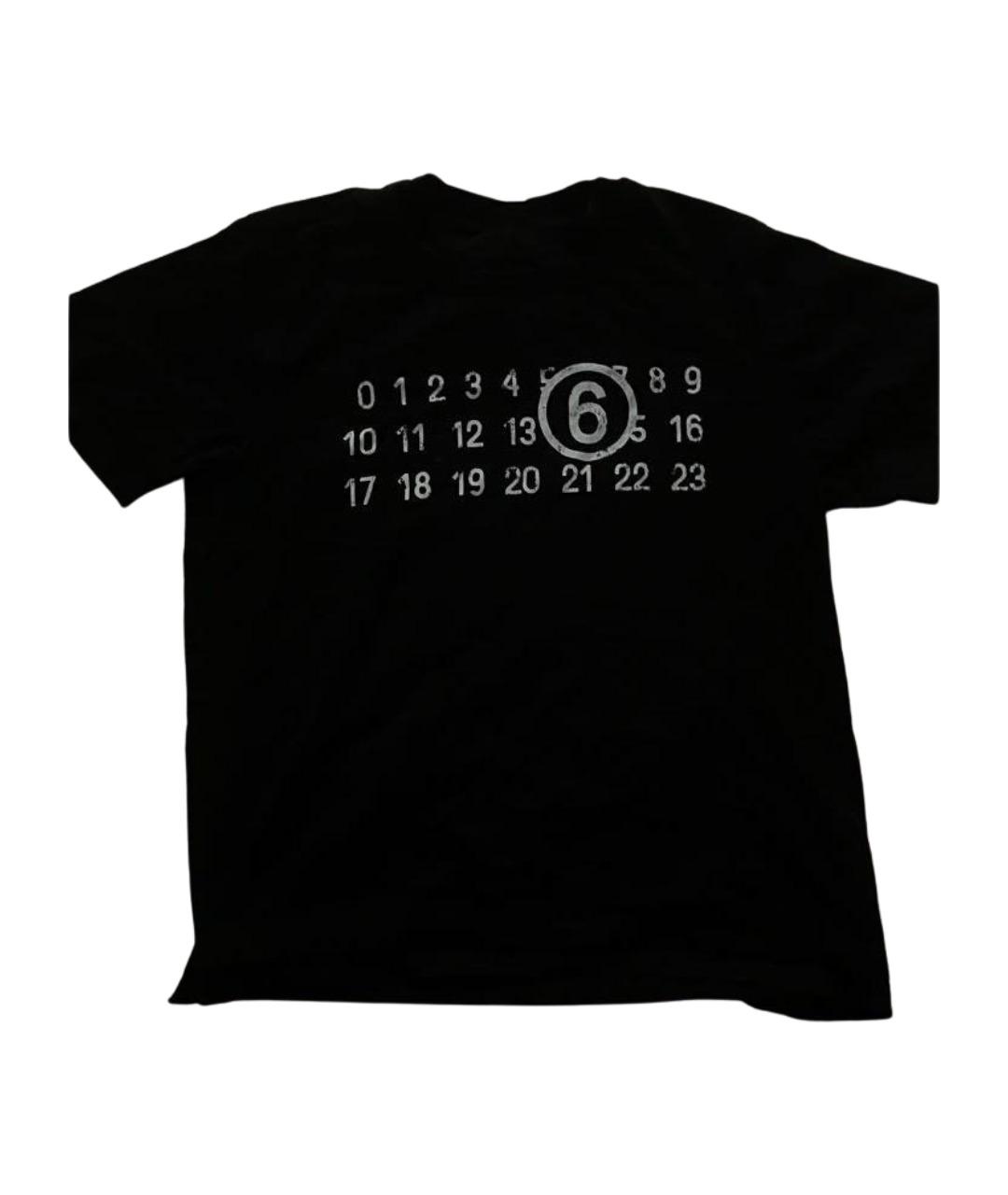 MM6 MAISON MARGIELA Черная хлопковая футболка, фото 1